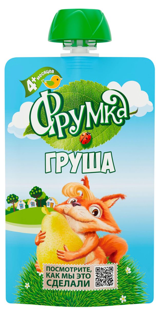 Все для детей Пюре фруктовое Фрумка груша с 4 мес., 90 г