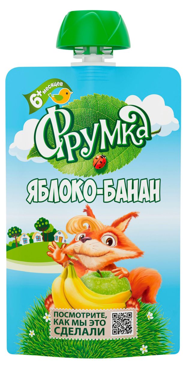 Пюре фруктовое Фрумка яблоко банан с 6 мес., 90 г