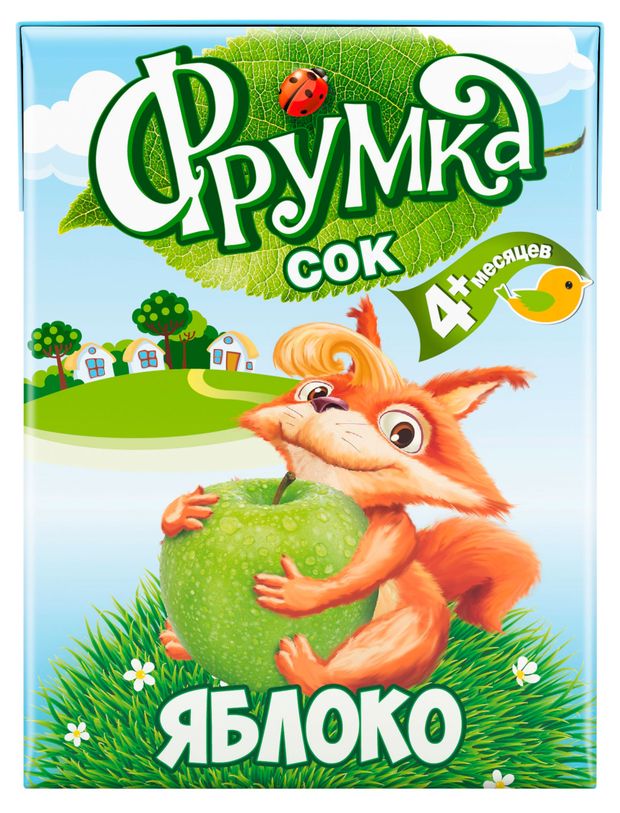 Сок Фрумка яблочный осветленный с 4 мес., 200 мл