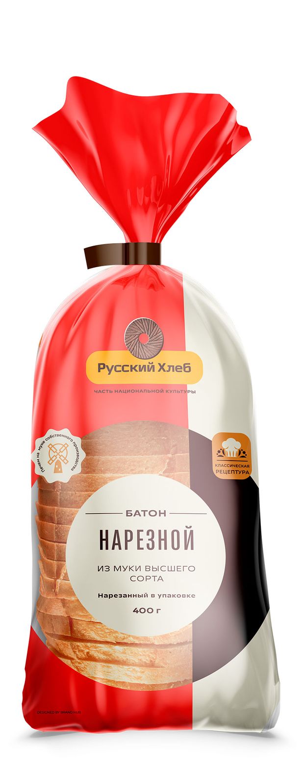 Батон Русский Хлеб нарезной нарезка 400 г 46₽