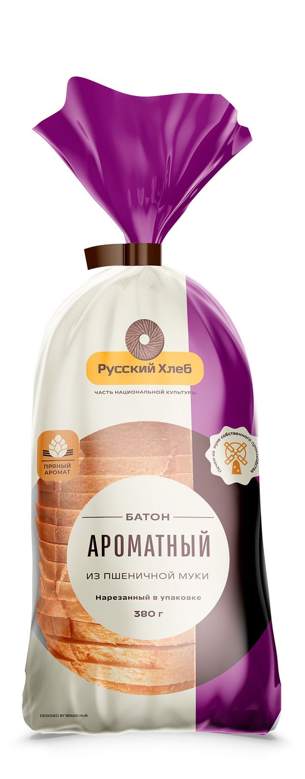 Батон Русский Хлеб Ароматный нарезка 380 г 44₽