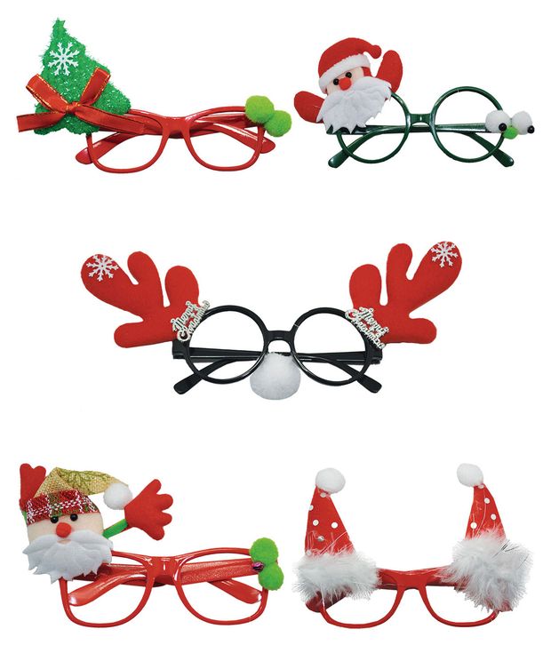 Очки карнавальные Partymania Весёлый Новый год, 1 шт в ассортименте