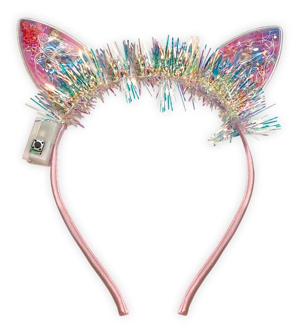 Ободок карнавальный светящийся Partymania Пушистые ушки, 1 шт в ассортименте