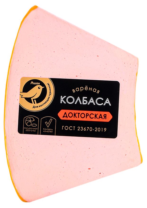 Колбаса вареная АШАН Золотая Птица Докторская ГОСТ, ~ 400 г