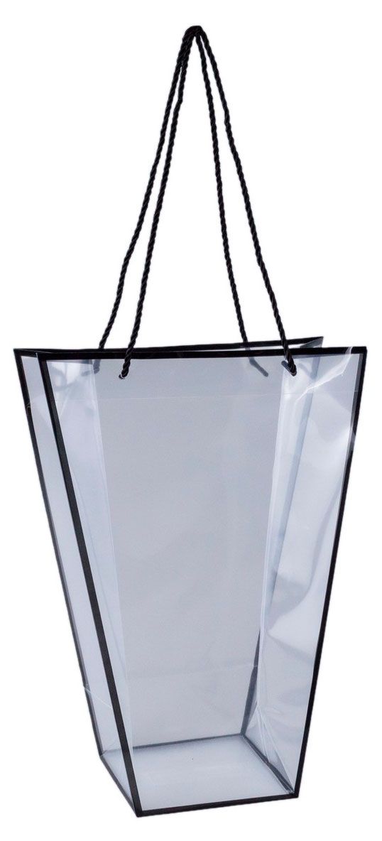 Пакет для цветов Азалия Декор пластик с каймой прозрачно-черный 265x13x35 см 150₽