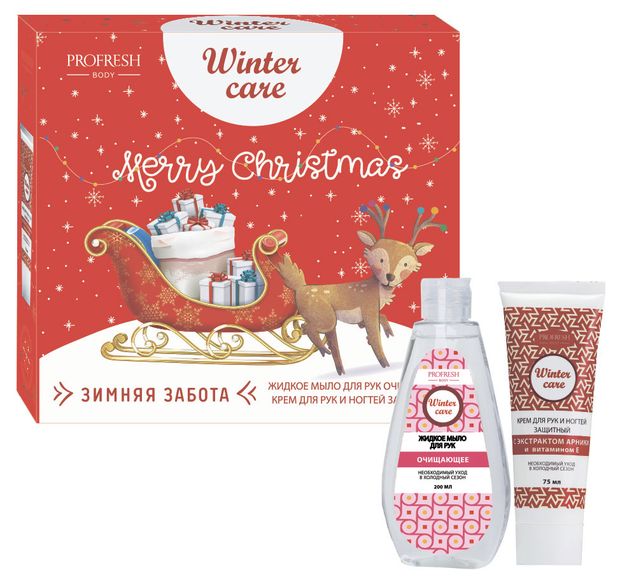 Подарочный набор Profresh Крем для рук и ногтей защитный 50 мл Жидкое мыло для рук очищающее 200 мл 260₽
