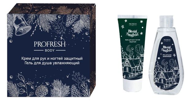 Подарочный набор Profresh Крем для рук и ногтей защитный 75 мл Гель для душа увлажняющий 200 мл 179₽