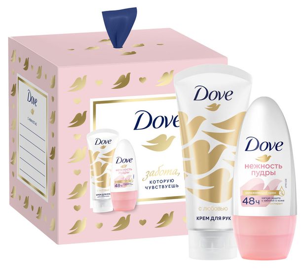 фото Набор подарочный dove с любовью для вас, крем для рук + антиперспирант, 2х50 мл