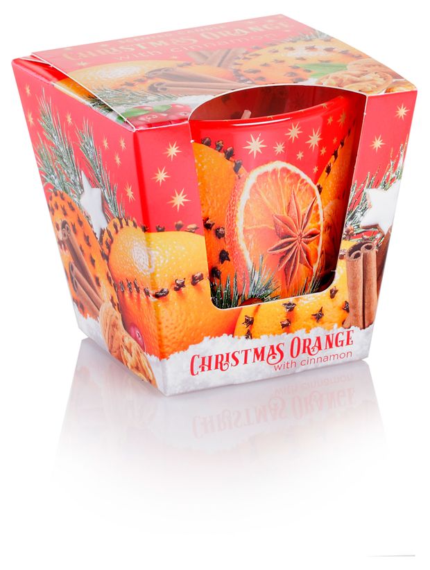 Свеча ароматизированная Bartek candles Рождественский апельсин, 9х8,5 см, 1 шт