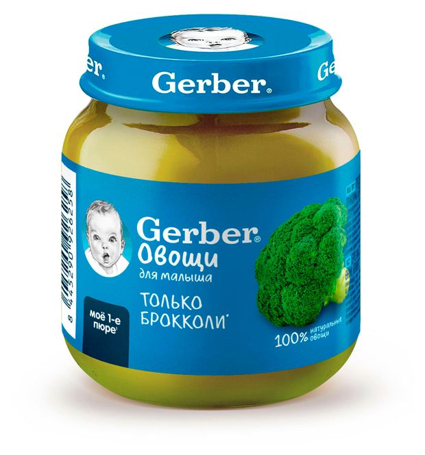 Все для детей  Ашан Пюре овощное Gerber Брокколи с 4 мес., 125 г