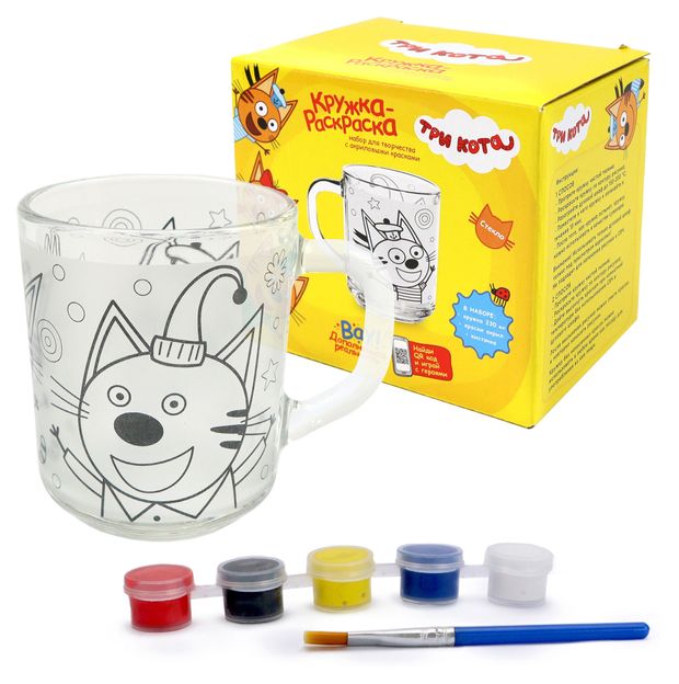 Набор для творчества ND PLAY Кружка 230 мл с красками ТриКота, в ассортименте