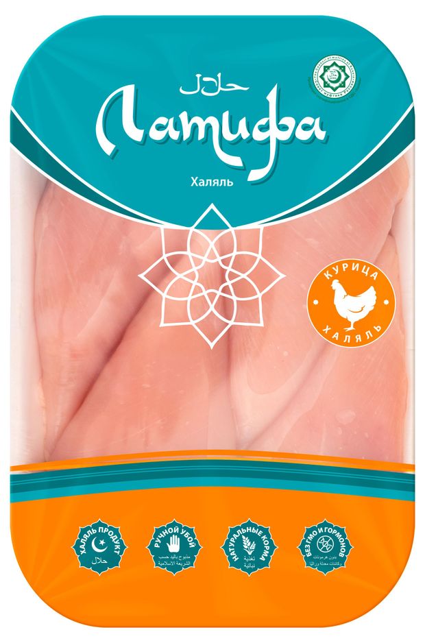 Филе куриное Латифа Халяль без кожи охлажденное, ~ 1,2 кг