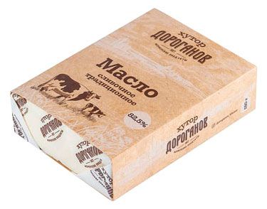 Масло Дороганов хутор сливочное традиционное 82,5% БЗМЖ, 180 г