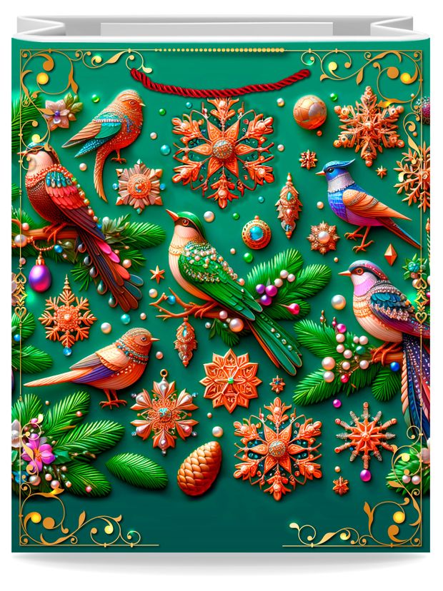 Пакет подарочный Артэ Нуэво Ветки птицы 26х32х10 см 115₽