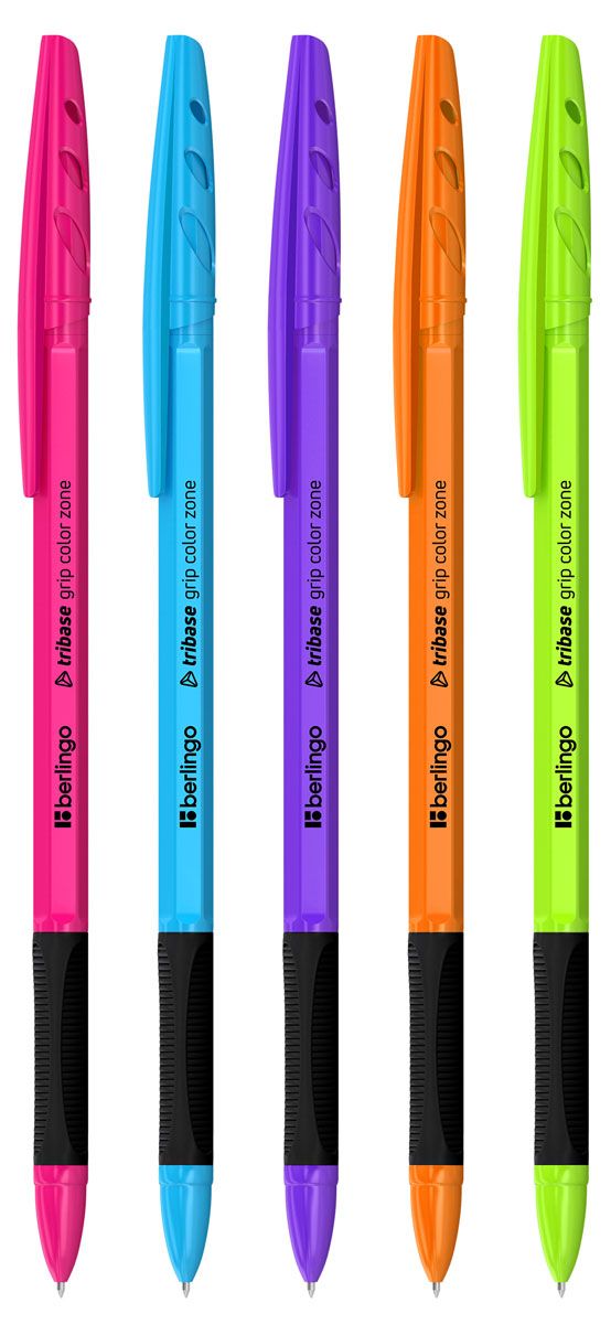 Ручка шариковая Berlingo Tribase grip color zone синяя 07 мм 1 шт в ассортименте 25₽