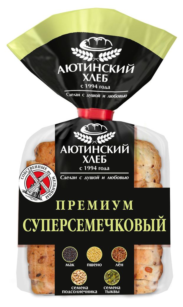 Хлеб пшеничный тостовый Аютинский Хлеб Суперсемечковый Премиум нарезка, 330 г
