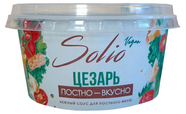 Соус на основе растительных масел Solio Vegan Цезарь постный без глютена и лактозы, 140 г