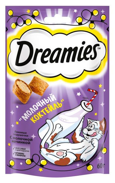 Лакомство для кошек Dreamies Молочный коктейль, 60 г