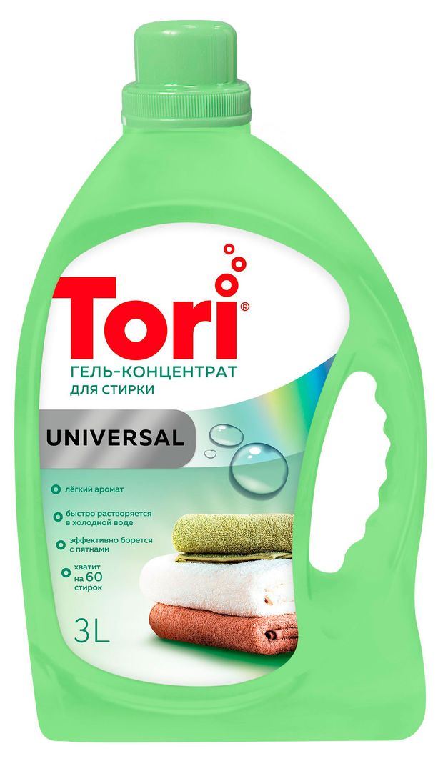 Гель-концентрат для стирки Tori Universal 3 л 500₽