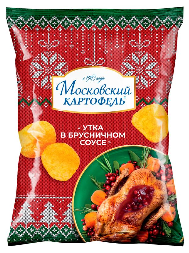 Чипсы картофельные Московский Картофель Утка в брусничном соусе 120 г 114₽