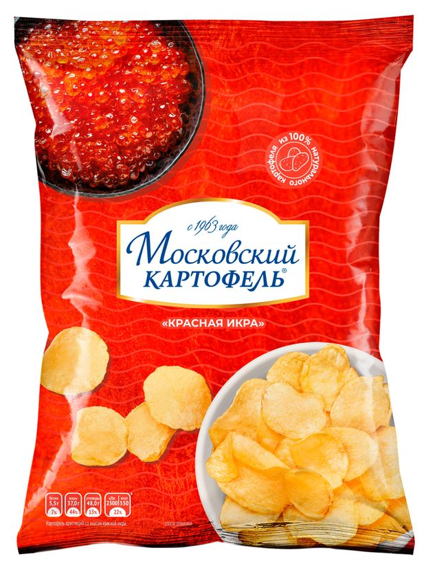 Чипсы картофельные Московский Картофель Красная икра 120 г 99₽