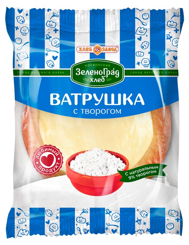 Ватрушка Хлебозавод 28 с творогом, 80 г