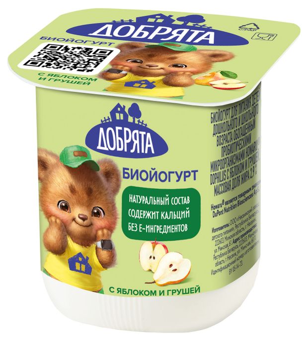 Биойогурт Добрята Яблоко груша, 100 г