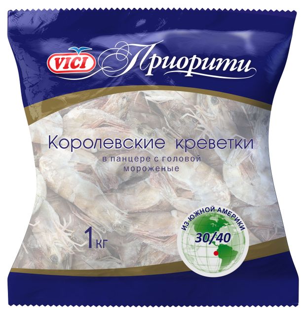 Креветки VICI Приорити Королевские мороженые 3040 1 кг 1220₽