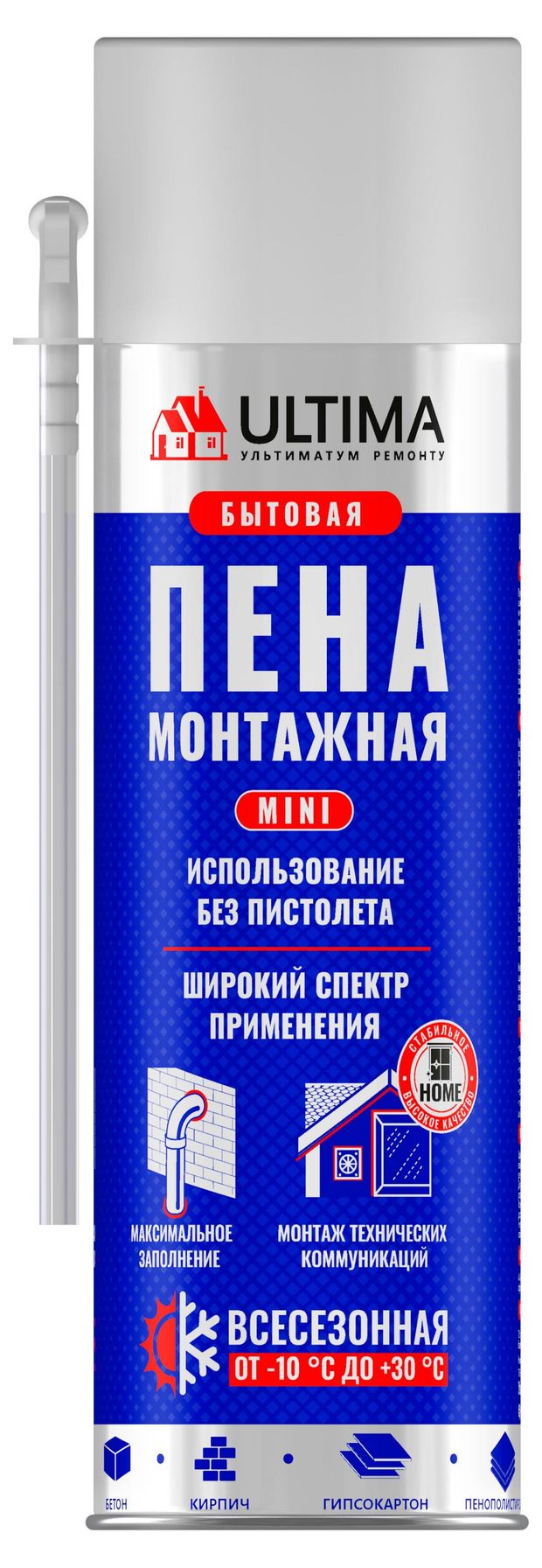 Пена монтажная Ultima бытовая всесезонная, 340 мл