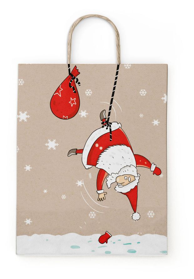 Пакет подарочный ПЗБМ Зимний 45х35х15 см в ассортименте 65₽