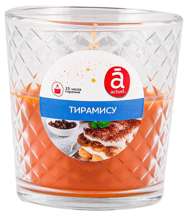 Свеча ароматическая Actuel Тирамису двухцветная в стакане 85 см 160₽