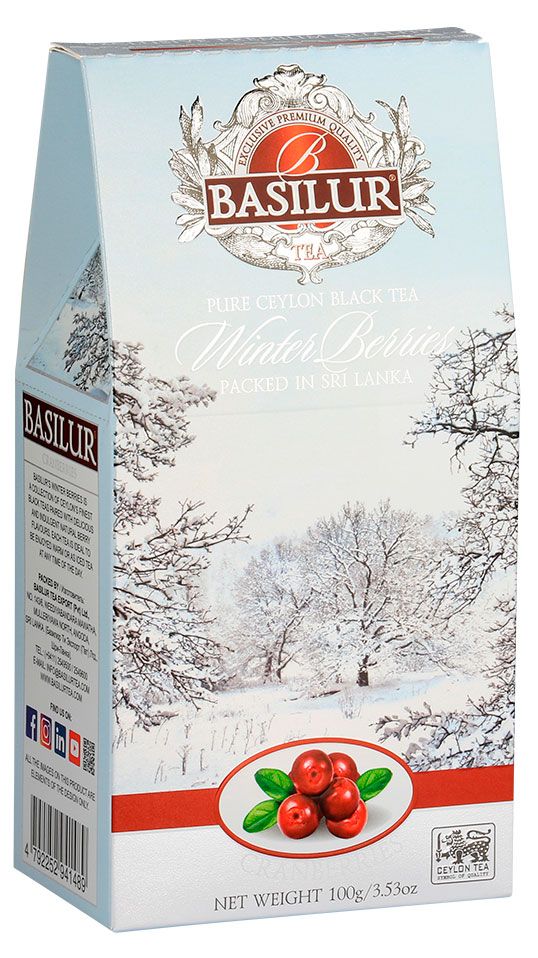 Чай черный Basilur Winter Berries клюква, 100 г