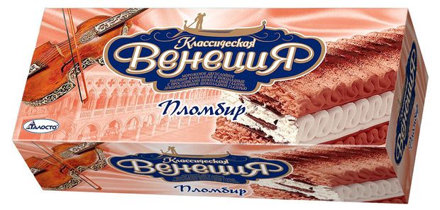 Мороженое пломбир Талосто Классическая Венеция шоколадное с шоколадной глазурью 12БЗМЖ 450 г 260₽