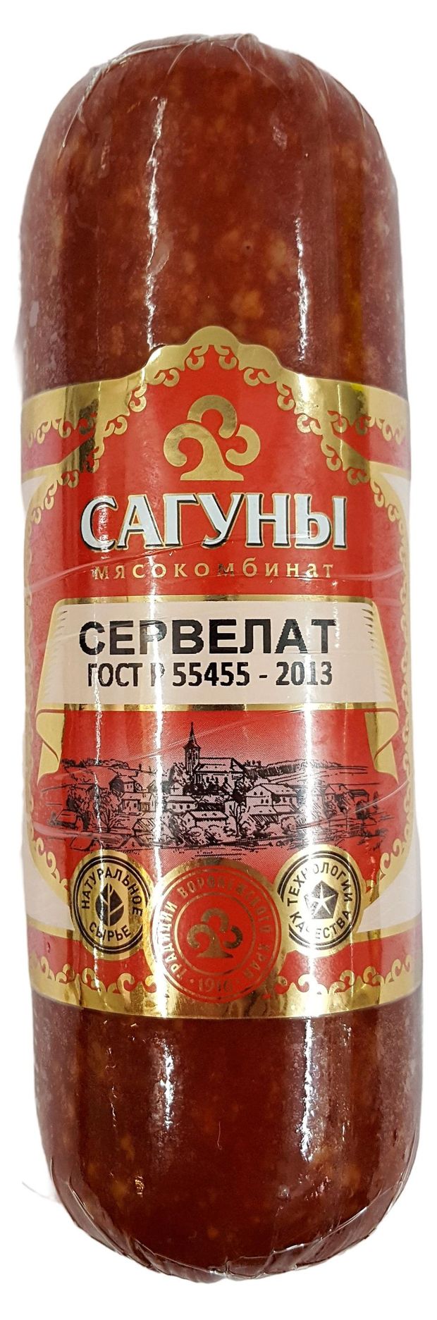 Колбаса варено-копченая Сагуны Сервелат ~ 600 г