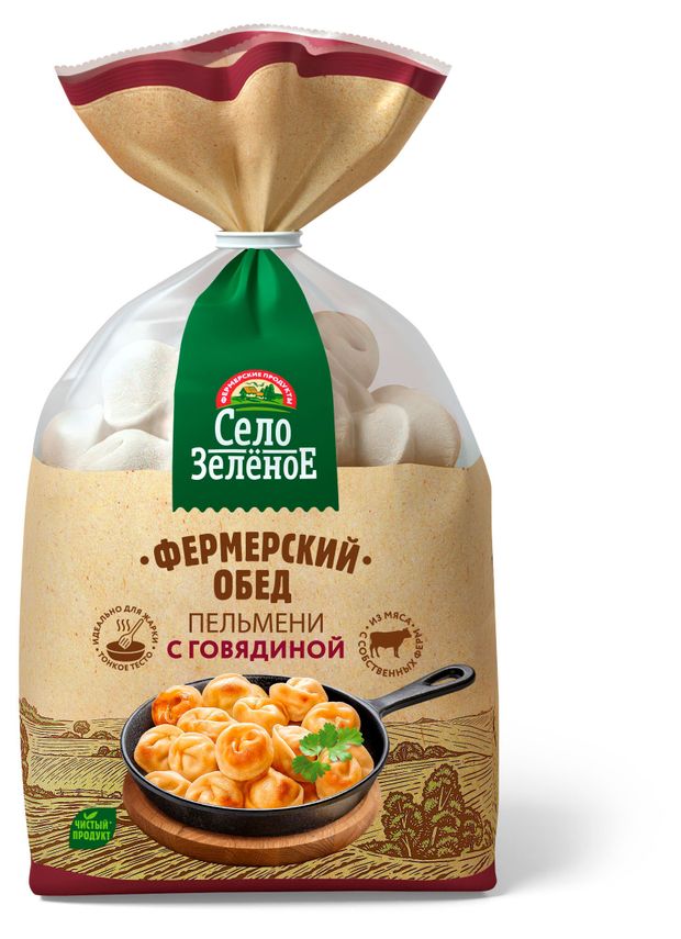 Пельмени Село Зеленое Фермерский обед с говядиной, 700 г
