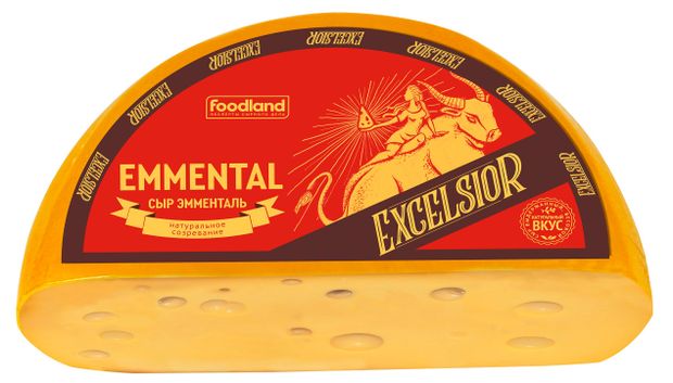 Сыр полутвердый Emmental Excelsior 45 БЗМЖ вес 120₽