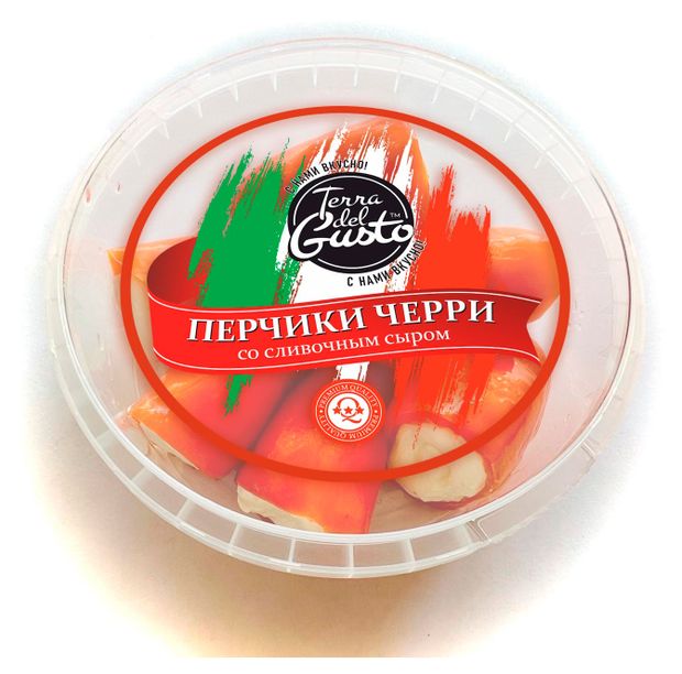 Закуска антипасти Перчики черри Terra del Gusto Медовые со сливочным сыром 250 г 339₽