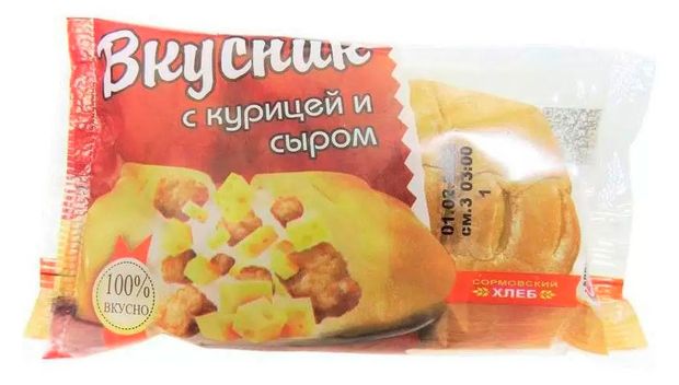 Вкусник Сормовский хлеб с курицей и сыром, 100 г