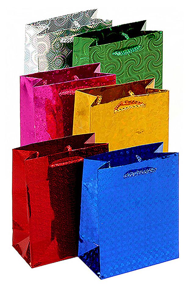 Сумка подарочная GrandGift голографическая 11х14x6 см 30₽