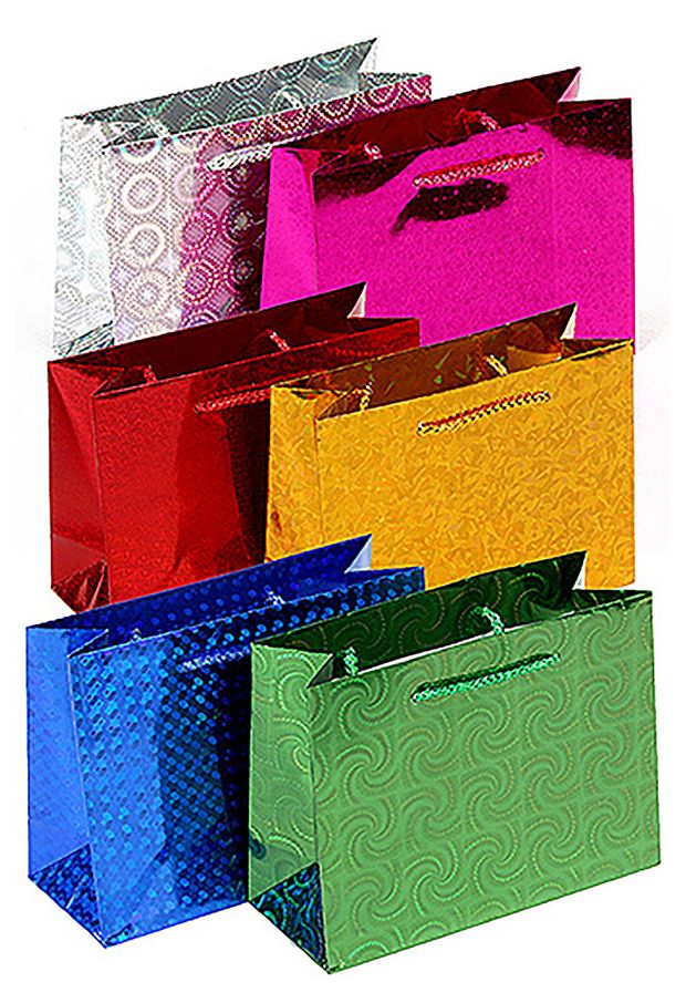 Сумка подарочная GrandGift голографическая 13х17х8 см 30₽