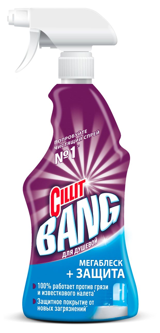 Средство для уборки ванны и душевой кабины Cillit Bang Мегаблеск, 450 мл