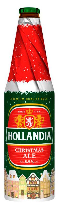 Пиво светлое Hollandia Cristmas Ale нефильтрованное 5,9%, 450 мл