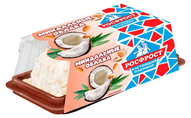 Торт-мороженое РосФрост Миндальные облака со сгущенным молоком кокосовой стружкой и миндалем 15% БЗМЖ, 400 г
