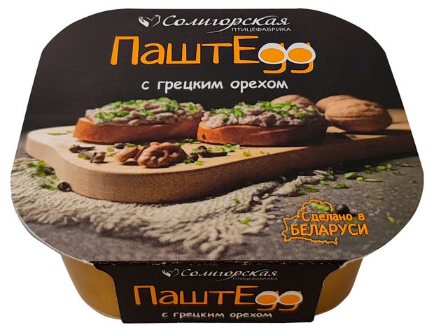 Паштет яичный ПаштEgg Солигорская птицефабрика Крем с грецким орехом охлажденный, 140 г