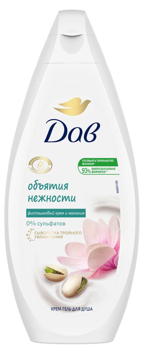 Крем-гель для душа женский Дав Фисташка и магнолия увлажняющий, 250 мл