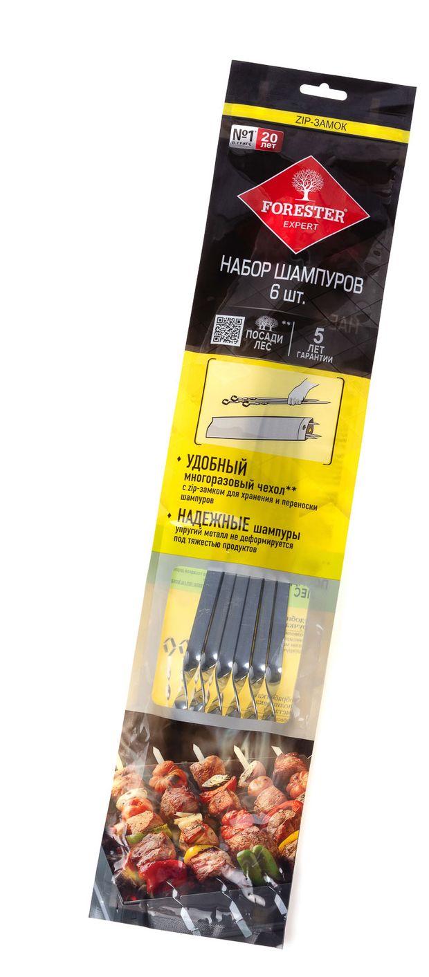 Набор шампуров Forester малый, 6 шт