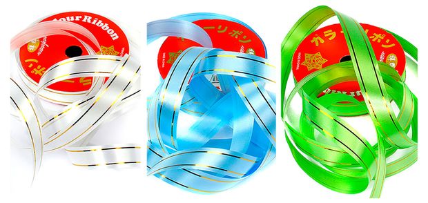 Лента Grand Gift с полосой 2 см 45 м в ассортименте 191₽