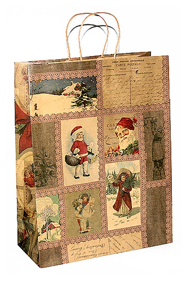 Пакет подарочный GrandGift Крафт 27х27х12 см в ассортименте 80₽