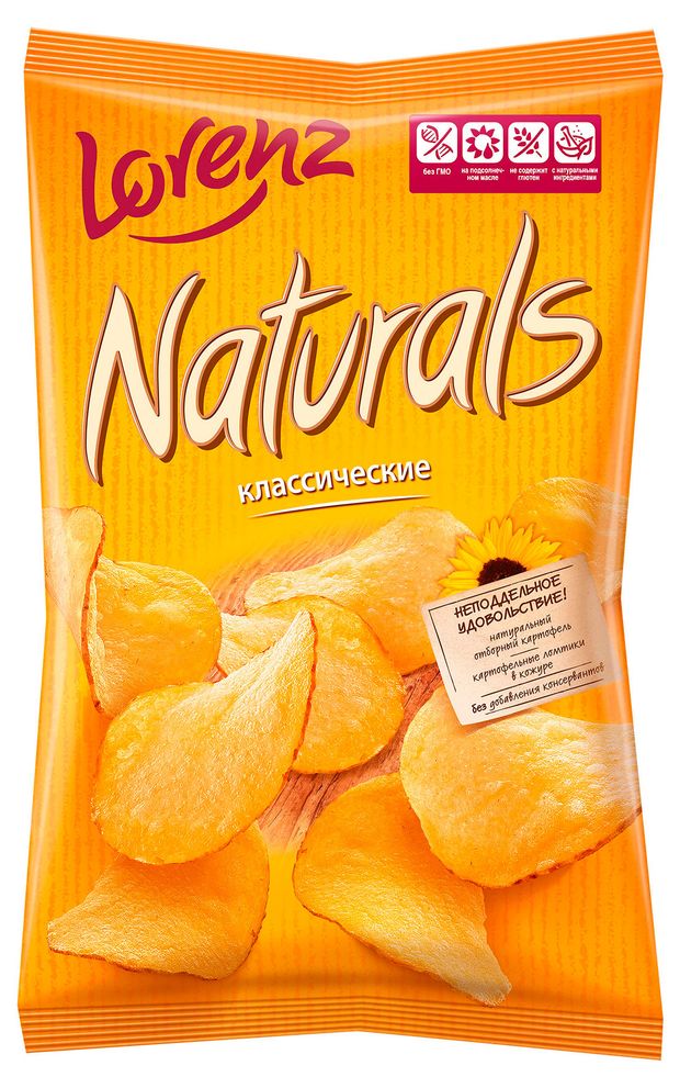 Чипсы картофельные Naturals Классические с солью, 100 г