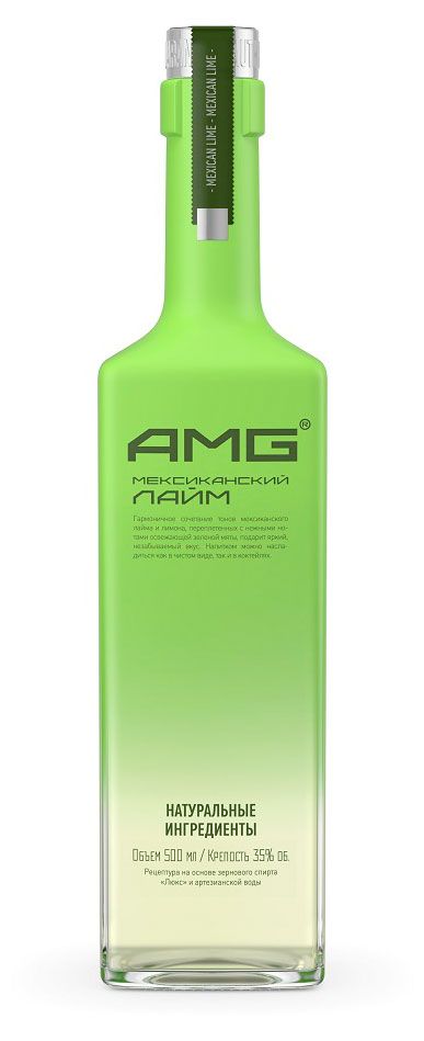Алкоголь (самовывоз)  Ашан Настойка полусладкая AMG Мексиканский Лайм Россия, 0,5 л